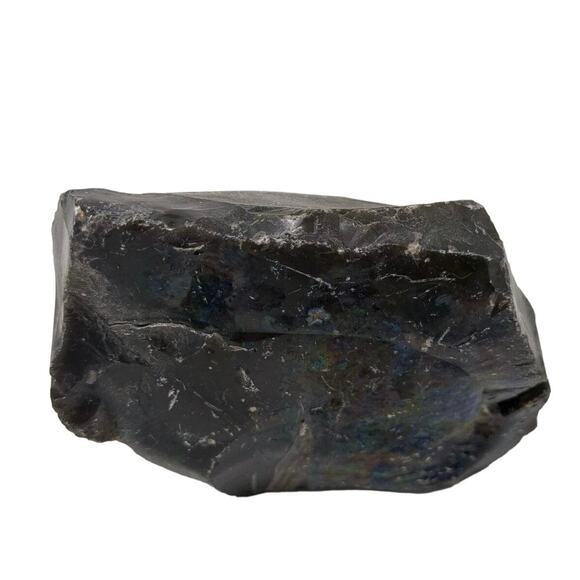 Black Gray Art Glass Cullet Layered Multicolor Slag #5XL199 - Picture 4 of 6